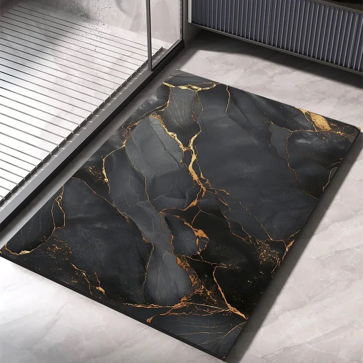 Diatomaceous Earth Bath Mat, Quick-Drying, Non-Slip, Absorbent, Modern Design for Shower and Bathroom Wellness | Sansoti