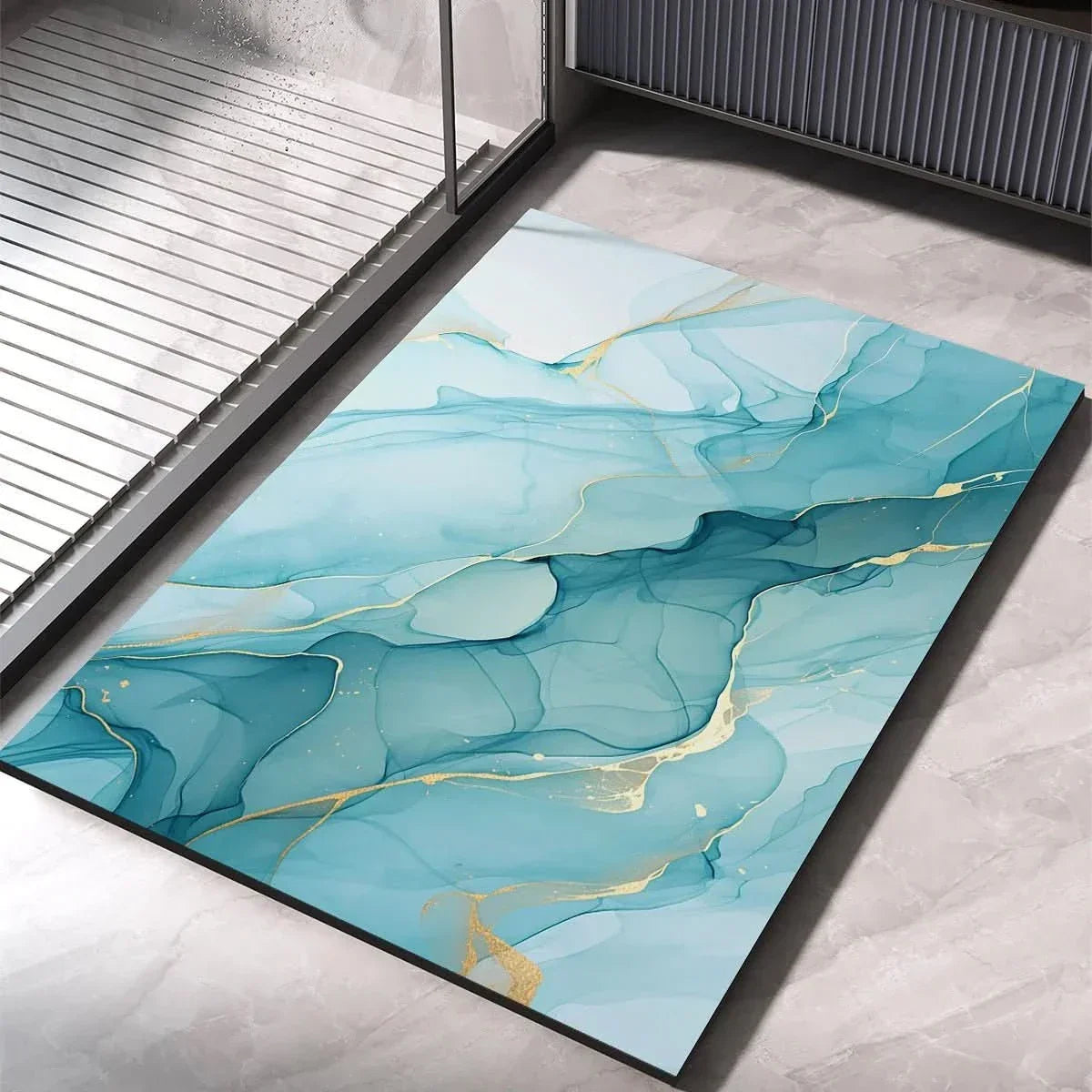 Diatomaceous Earth Bath Mat, Quick-Drying, Non-Slip, Absorbent, Modern Design for Shower and Bathroom Wellness | Sansoti