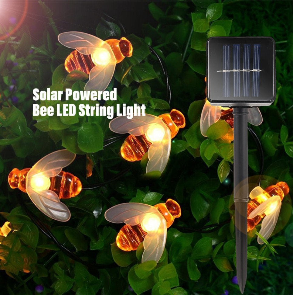 Solar-Lichterkette mit Bienen, 30-50 LEDs, warmweiß, stimmungsvolle Gartenbeleuchtung, wasserdicht, dekorativ, IP65, Außenbeleuchtung | Sansoti