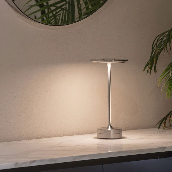 Dimmable Rechargeable Table Lamp Waterproof Metal Touch Control Wireless LED Ambient Lighting Mood Lamp | Sansoti
