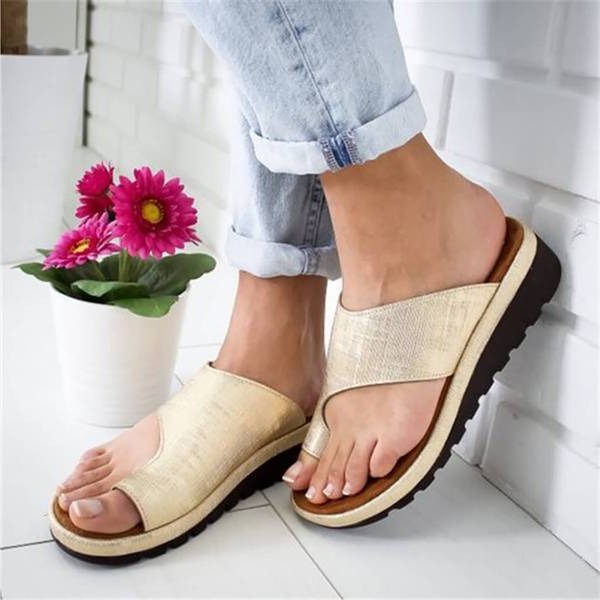 Sandales correctrices pour femmes, talon bas, semelle plantaire profilée, rembourrage latéral, confort quotidien, modèle à enfiler, soutien du pied | Sansoti