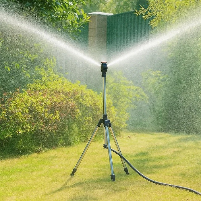 Roterend Sproeier Statief 360° Tuinbewatering | Verstelbare Hoogte en Bereik | Hoge Druk met 4 Slangadapters | Sansoti