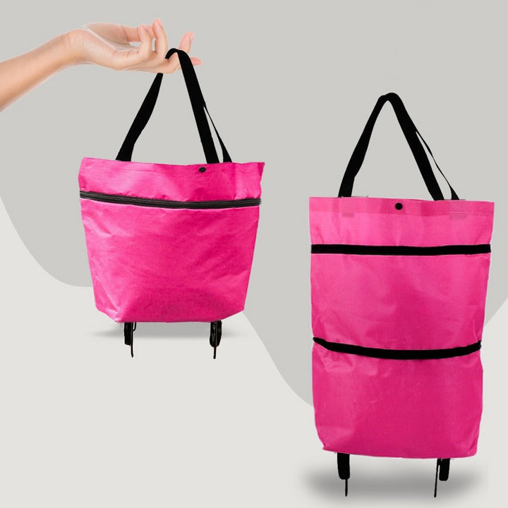 Sac de courses pliable à roulettes, chariot à provisions, léger, spacieux et portable pour le transport des courses | Sansoti