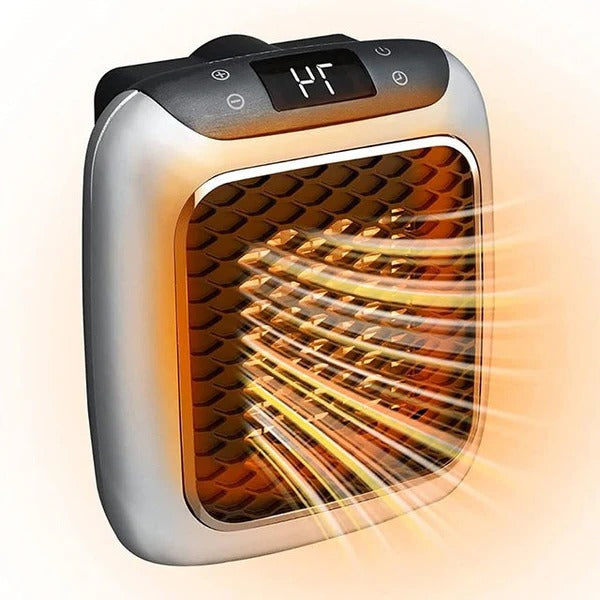 Compact Ceramic Heater, Electric 800W Plug-in Outlet Heater for Bedroom and Office, Gray | Sansoti