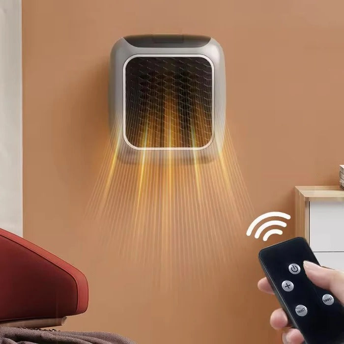 Compact Ceramic Heater, Electric 800W Plug-in Outlet Heater for Bedroom and Office, Gray | Sansoti