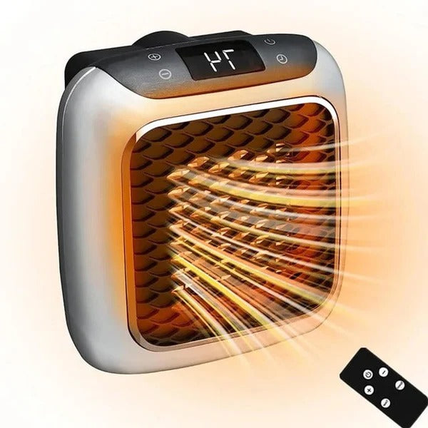 Compact Ceramic Heater, Electric 800W Plug-in Outlet Heater for Bedroom and Office, Gray | Sansoti