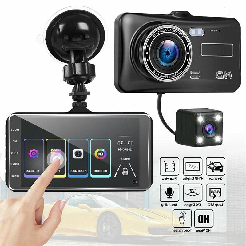 Dashcam Dual Camera 1080P Full HD 170° Groothoek 4 Inch LCD Scherm Auto Beveiliging Opname Dashboardcamera | Sansoti