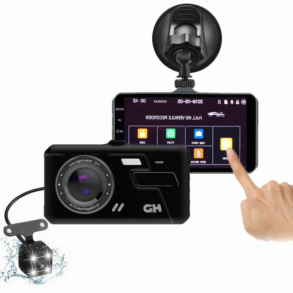 Dashcam Dual Camera 1080P Full HD 170° Groothoek 4 Inch LCD Scherm Auto Beveiliging Opname Dashboardcamera | Sansoti