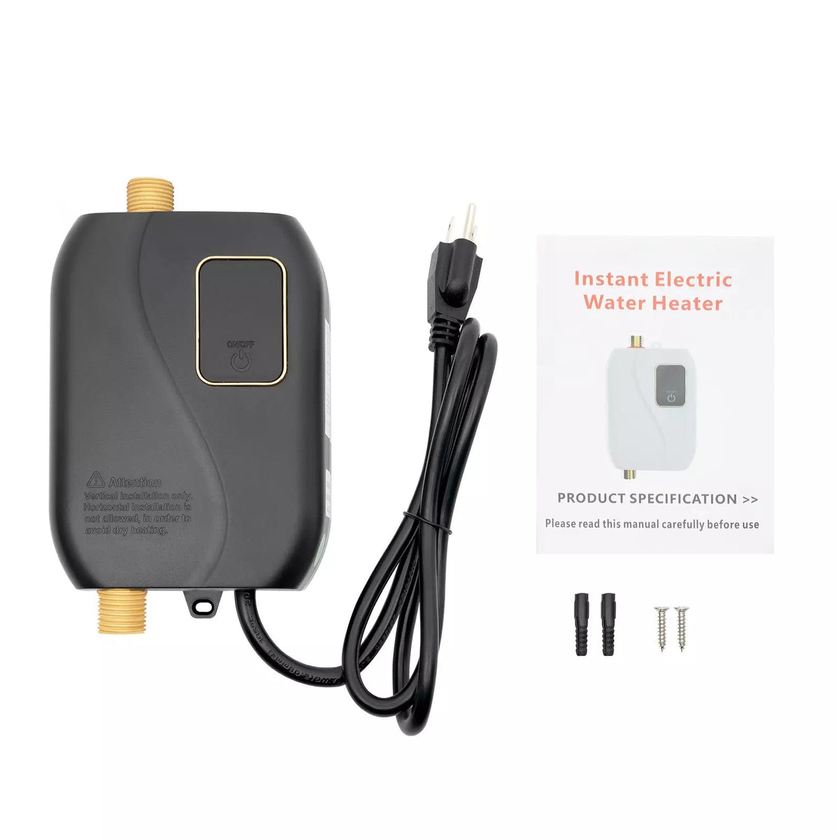 Chauffe-eau électrique instantané sans réservoir, compact, à montage mural, avec température réglable, écran LED et faible consommation d’énergie | Sansoti