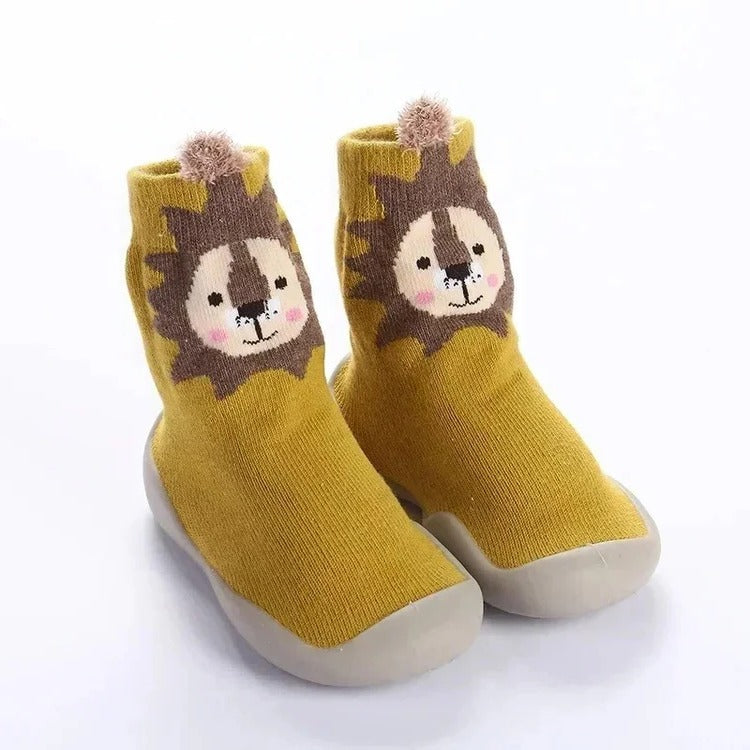 Non-Slip House Socks for Babies and Toddlers with Soft Soles, Animal Prints, Warm Indoor Footwear, Comfort | Sansoti
