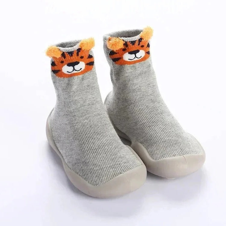 Non-Slip House Socks for Babies and Toddlers with Soft Soles, Animal Prints, Warm Indoor Footwear, Comfort | Sansoti