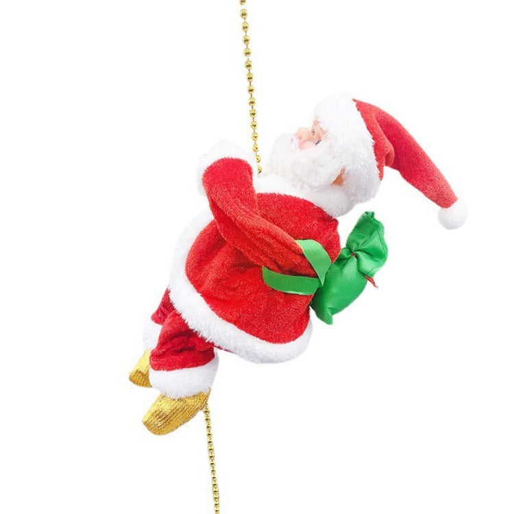 Climbing Santa Claus Decoration with Ladder, Lights, Music and Moving Figure, Christmas Holiday Animation, Christmas Decoration | Sansoti