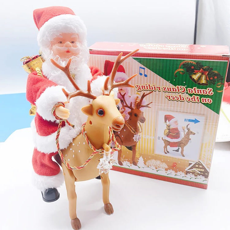 Climbing Santa Claus Decoration with Ladder, Lights, Music and Moving Figure, Christmas Holiday Animation, Christmas Decoration | Sansoti
