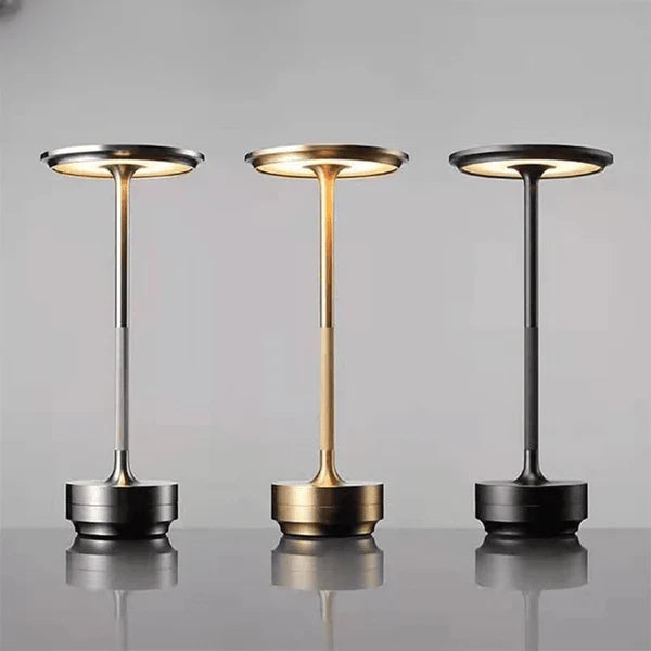 Dimmable Rechargeable Table Lamp Waterproof Metal Touch Control Wireless LED Ambient Lighting Mood Lamp | Sansoti