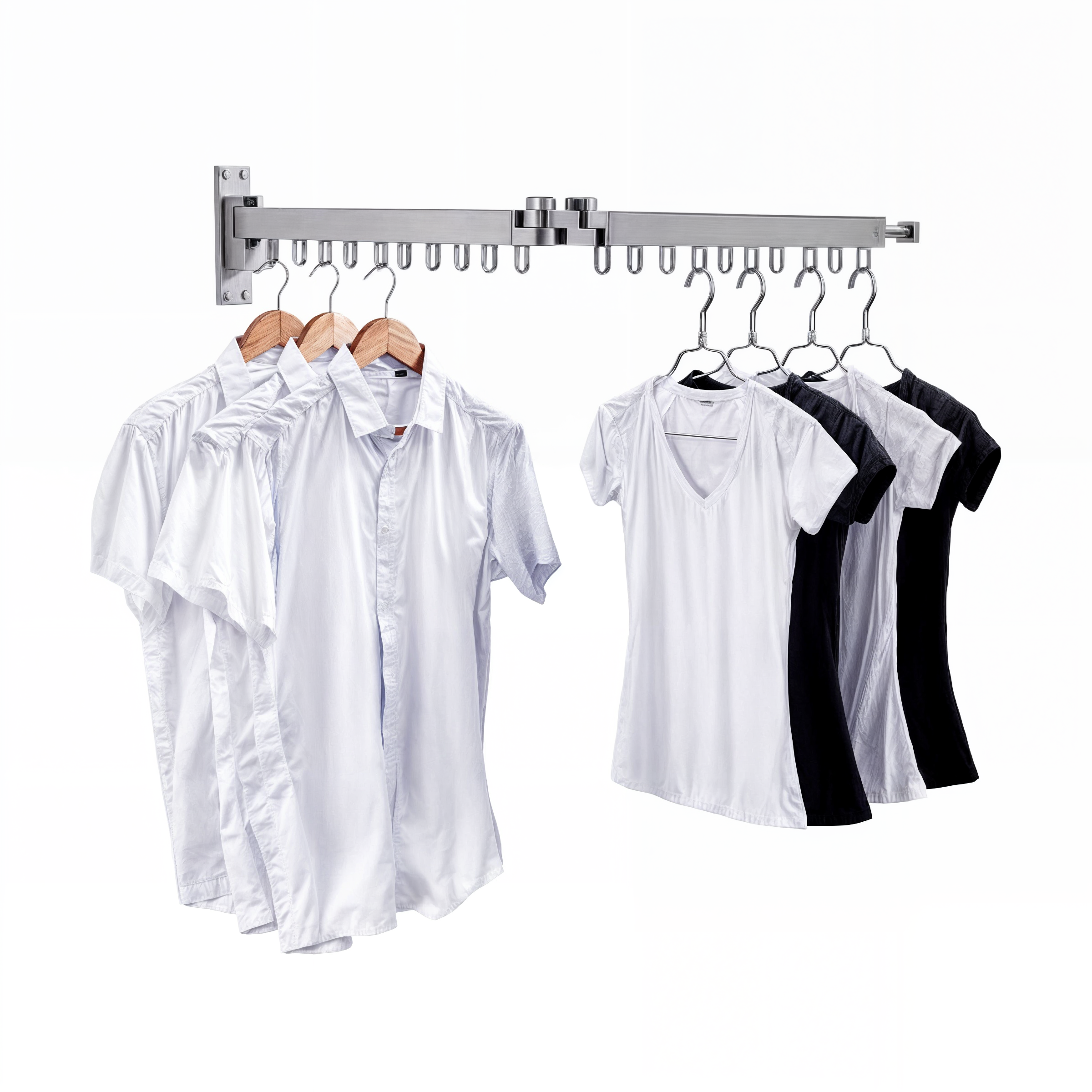 Foldable Wall Drying Rack Grey Aluminum 180° Rotatable – Space-Saving Laundry Rack for Clothes & Towels | Sansoti