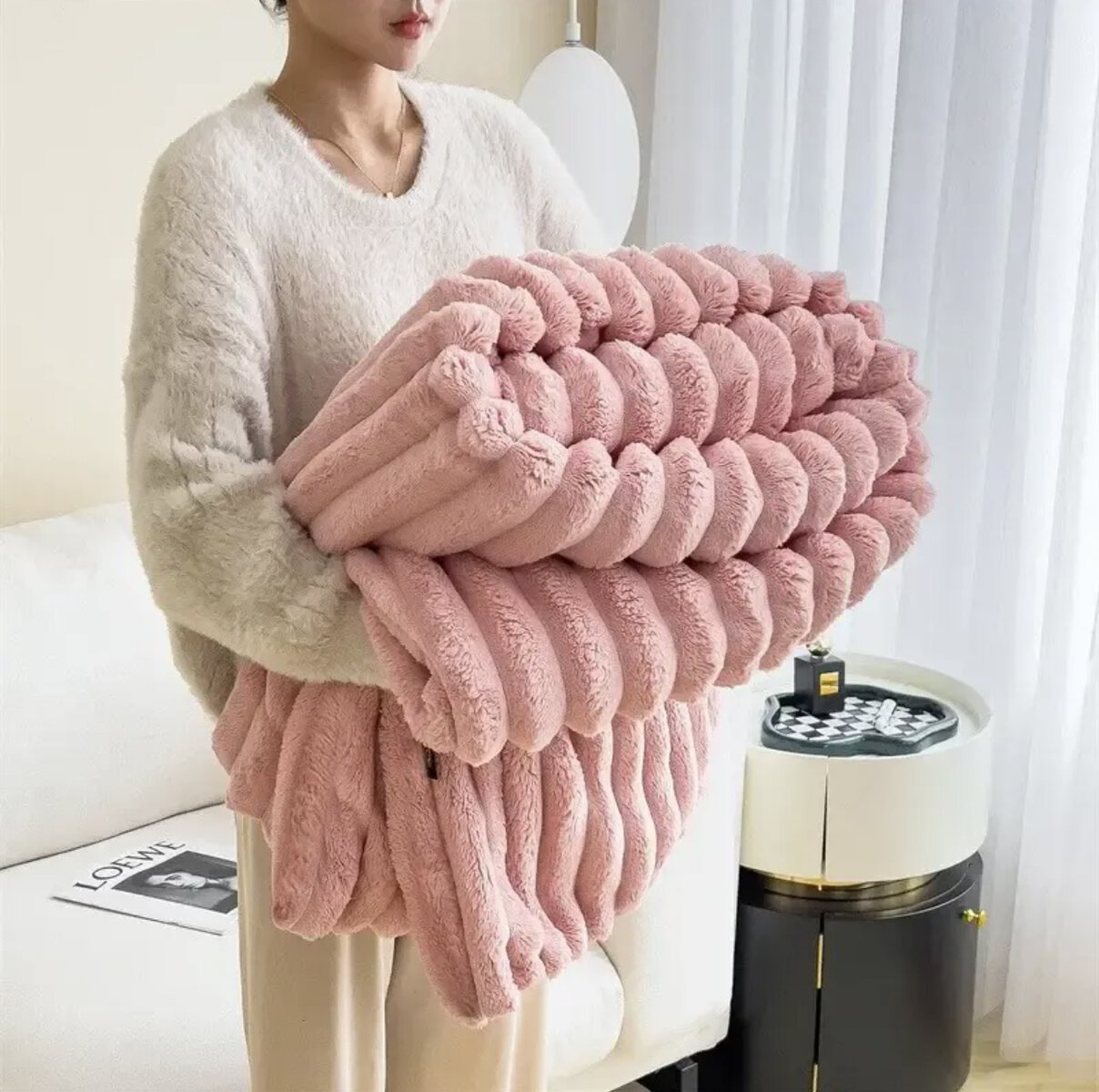 Zachte Pluche Deken – Warm en Stijlvol Imitatiebont voor Bed en Bank – Lichtgewicht Luxe Sprei | Sansoti