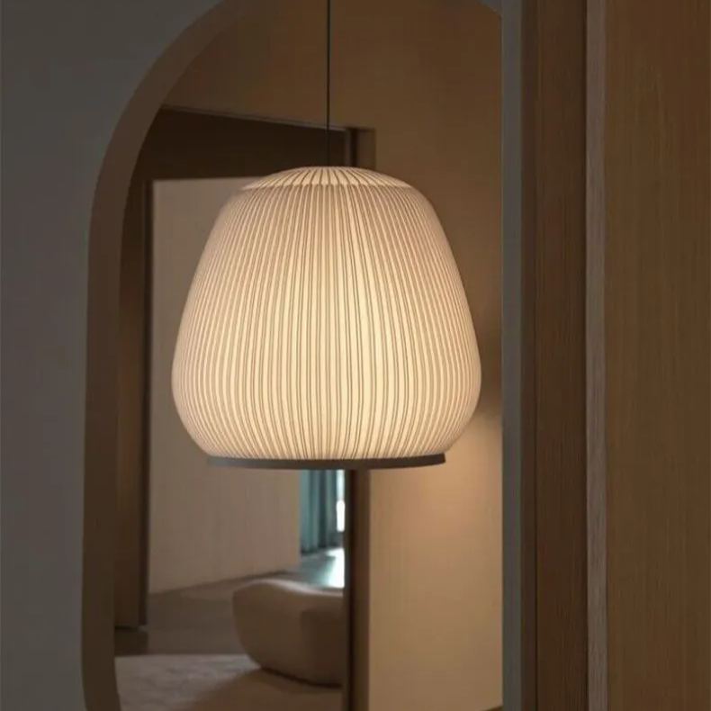 Japandi Hanglamp 3D Lycra 45 cm Beige Eettafel Woonkamer Dimbare LED Hanglamp Scandinavische Verlichting Interieur | Sansoti
