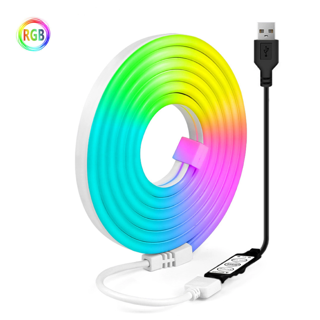 Slimme LED-strip met App-bediening Muziekmodus Bewegingssensor Flexibel Multicolor 100-500cm Sfeerverlichting | Sansoti