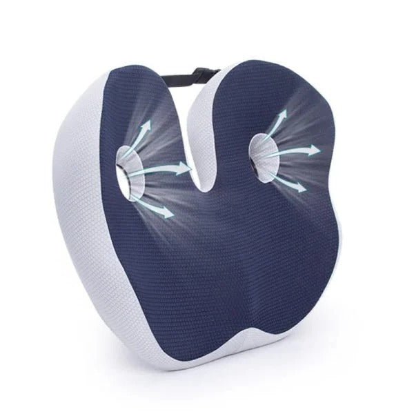 Coussin d’assise ergonomique en mousse à mémoire de forme pour soulager les ischions, soutenir le dos et améliorer le confort au bureau, en voiture et sur une chaise | Sansoti