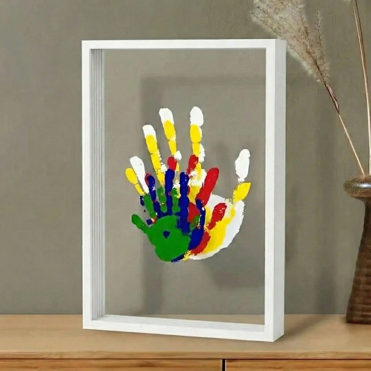 Family Portrait with Handprints and Frame Complete Creative Family Kit Decorative Wall Art Keepsake | Sansoti