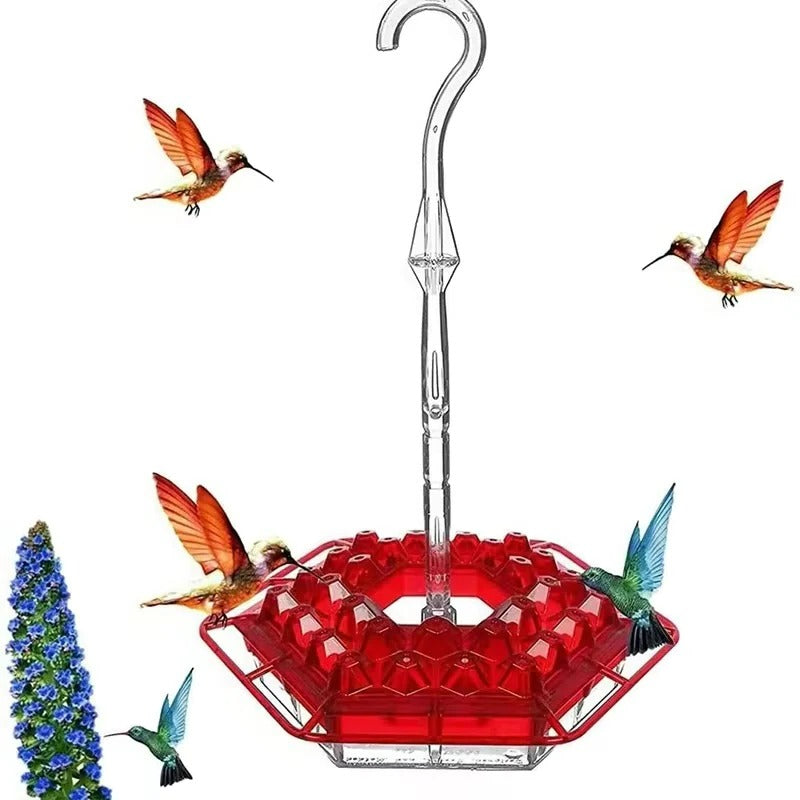 Kolibrifutterspender für draußen mit Ameisenabwehr, 30 Futteröffnungen, hängende Vogelfütterung, Gartendekoration | Sansoti