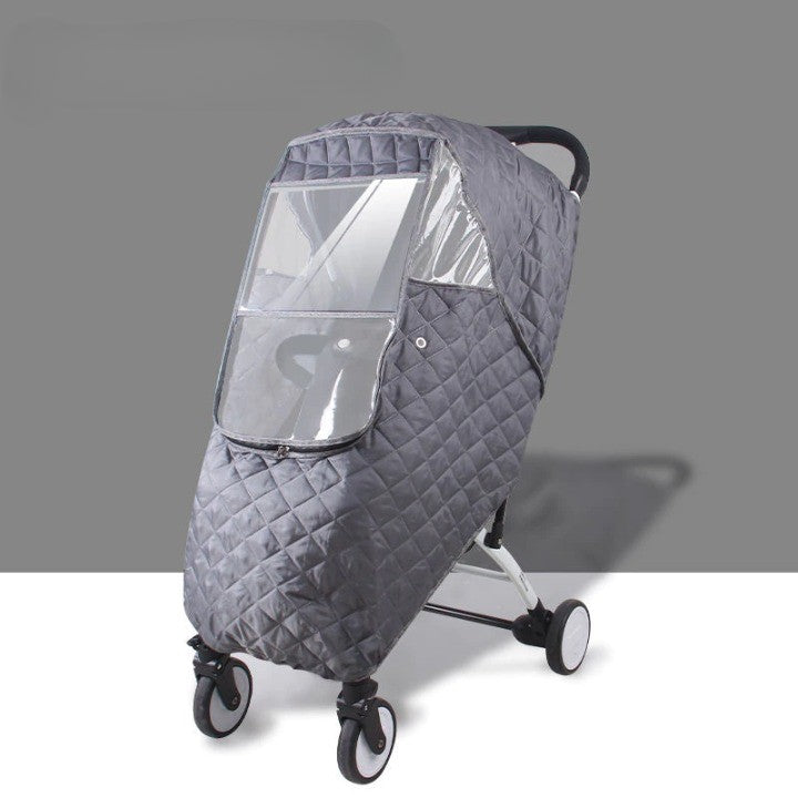 Windproof Stroller Cover with Transparent PVC Window Rain Cover Baby Weather Protection Buggy | Sansoti