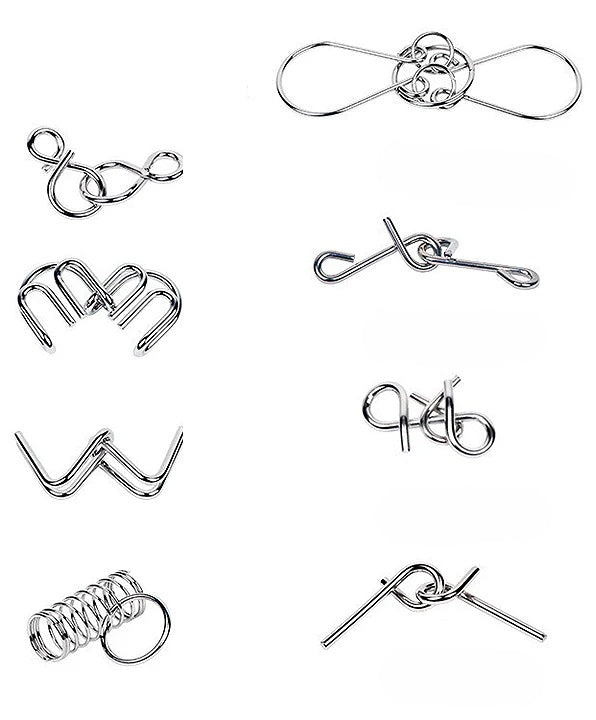 Metalen Hersenbrekers Puzzelset – Denkuitdaging Geschenkset voor Logisch Redeneren | Sansoti
