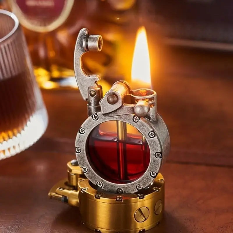 Vintage Transparent Lighter – Zinc Metal Gas Lighter with Retro Charm for Collectors | Sansoti