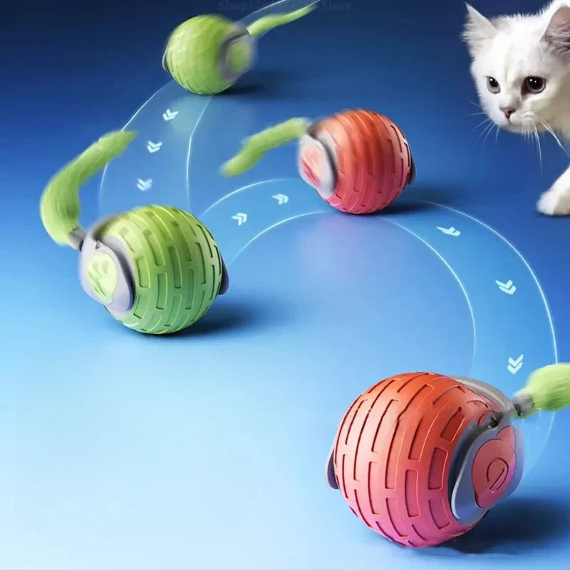 Interactieve Kattenspeelbal met Bewegingssensor en Veer – Autonoom Speelgoed | Sansoti