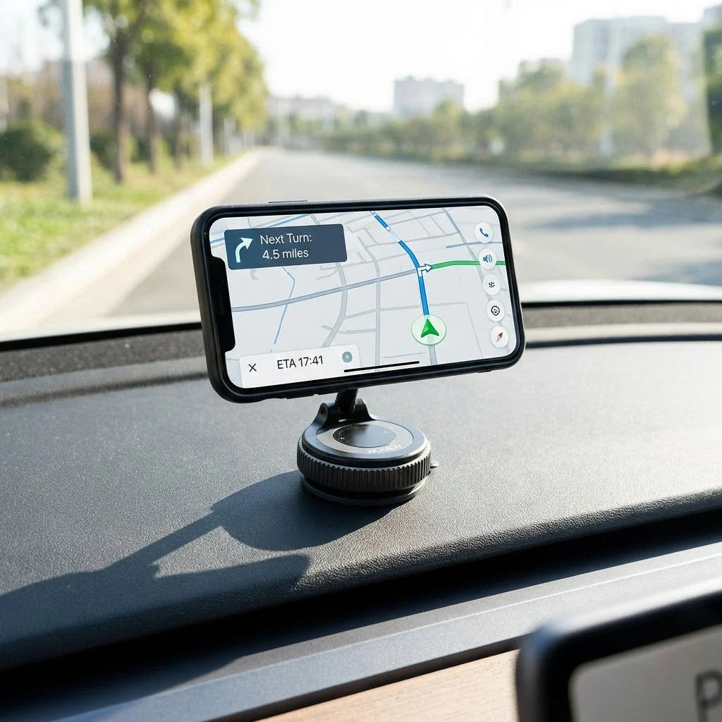 Magnetische Telefoonhouder met Vacuümzuigvoet voor Dashboard of Voorruit | Sansoti