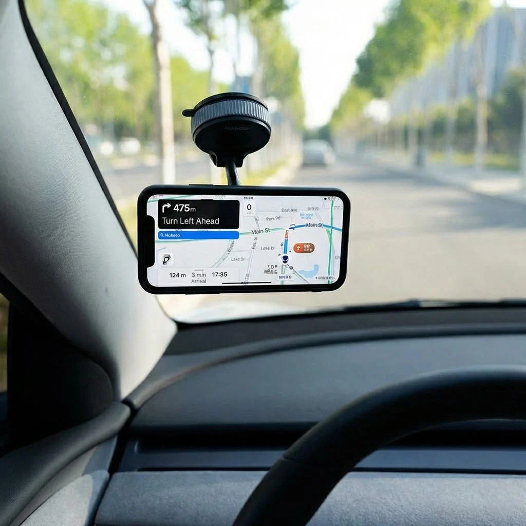 Support Téléphonique Magnétique avec Ventouse pour Tableau de Bord ou Pare-Brise | Sansoti