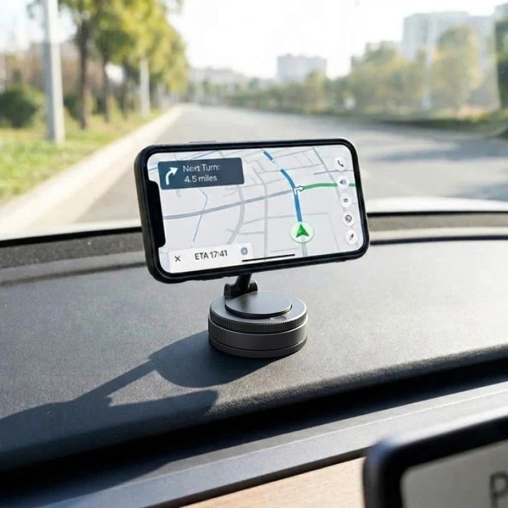 Magnetische Telefoonhouder met Vacuümzuigvoet voor Dashboard en Voorruit – Volledige 360° Draaiing | Sansoti