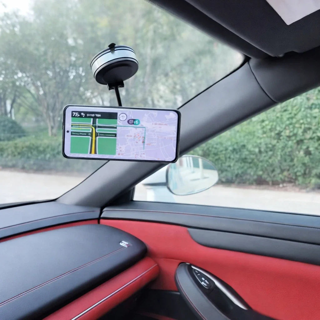 Support magnétique pour téléphone avec ventouse pour tableau de bord et pare-brise – rotation complète à 360° | Sansoti