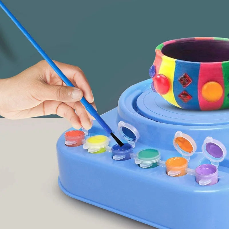 Creatief Boetseer Draaischijf Set voor Kinderen | Elektrisch Pottenbakkersgereedschap | Klei Activiteiten Kit | Educatief Speelgoed | Motoriek Ontwikkeling | Knutselset | Sansoti