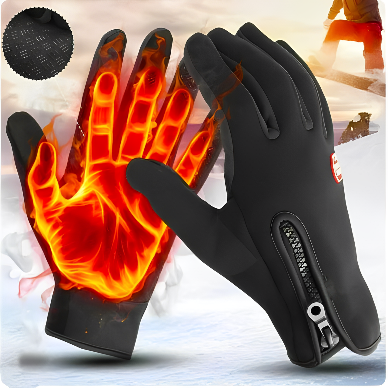 Verwarmde Handschoenen met 3 Warmtestanden Touchscreen Functie Waterdicht Winter Fietshandschoenen Unisex | Sansoti