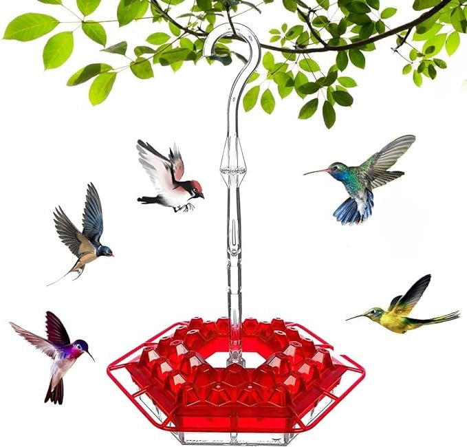 Kolibrifutterspender für draußen mit Ameisenabwehr, 30 Futteröffnungen, hängende Vogelfütterung, Gartendekoration | Sansoti