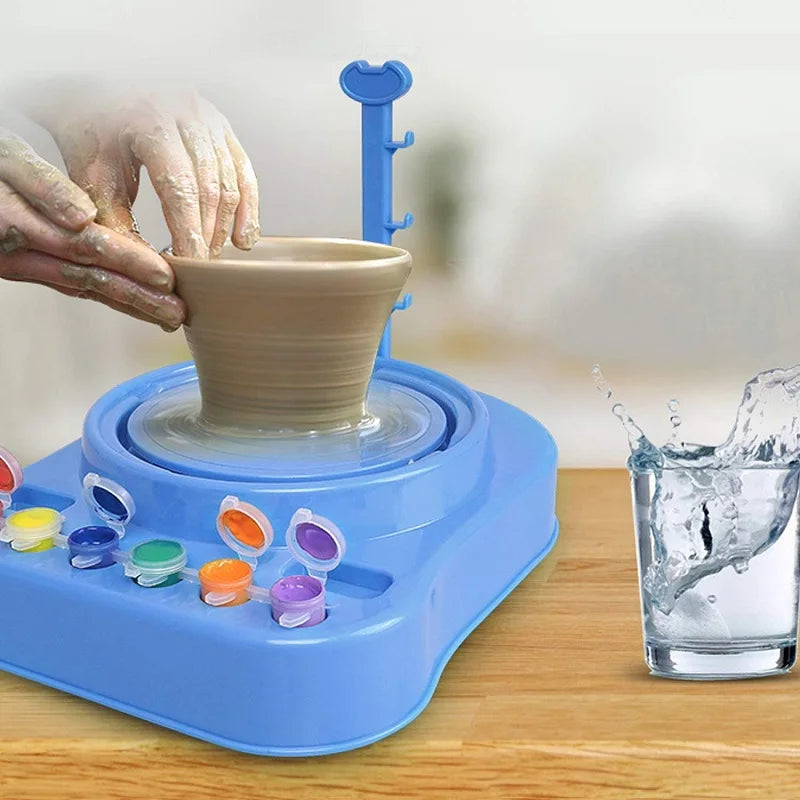Creatief Boetseer Draaischijf Set voor Kinderen | Elektrisch Pottenbakkersgereedschap | Klei Activiteiten Kit | Educatief Speelgoed | Motoriek Ontwikkeling | Knutselset | Sansoti