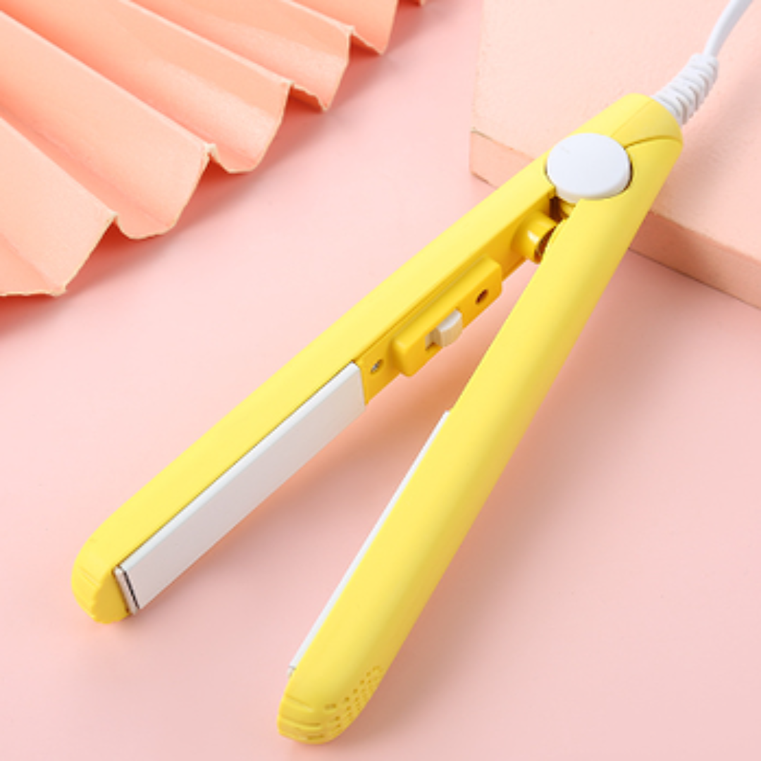 Compact Keramisch Haarstyler voor Krullen en Glad Haar met 3D-Platen Roze Paars Blauw Wit Groen Geel Snel Opwarmen 45 Seconden Instelbare Temperatuur Reisstyler | Sansoti