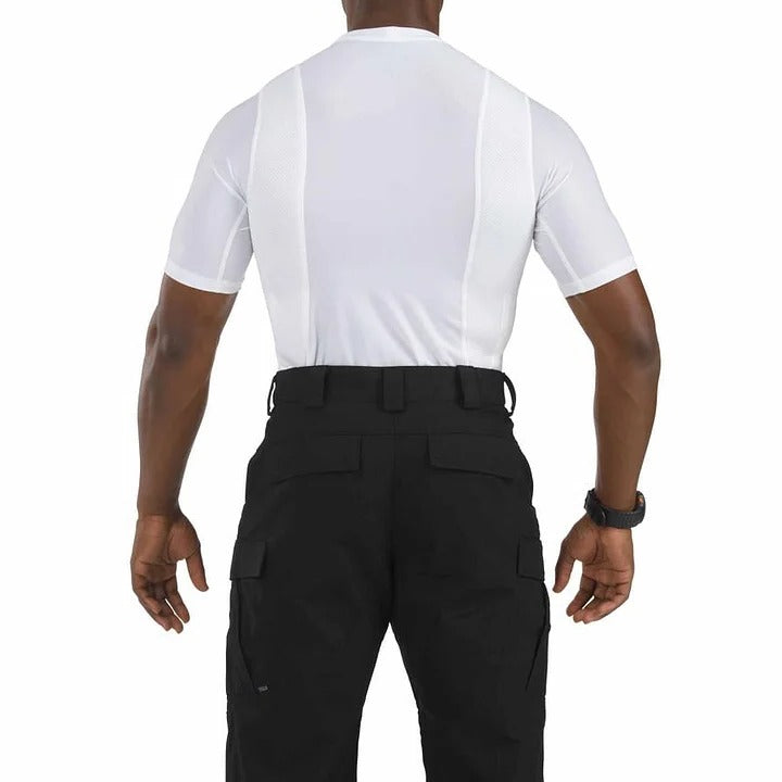 T-shirt tactique avec holsters dissimulés, noir et blanc, élastique, respirant et confortable, pour gauchers et droitiers | Sansoti