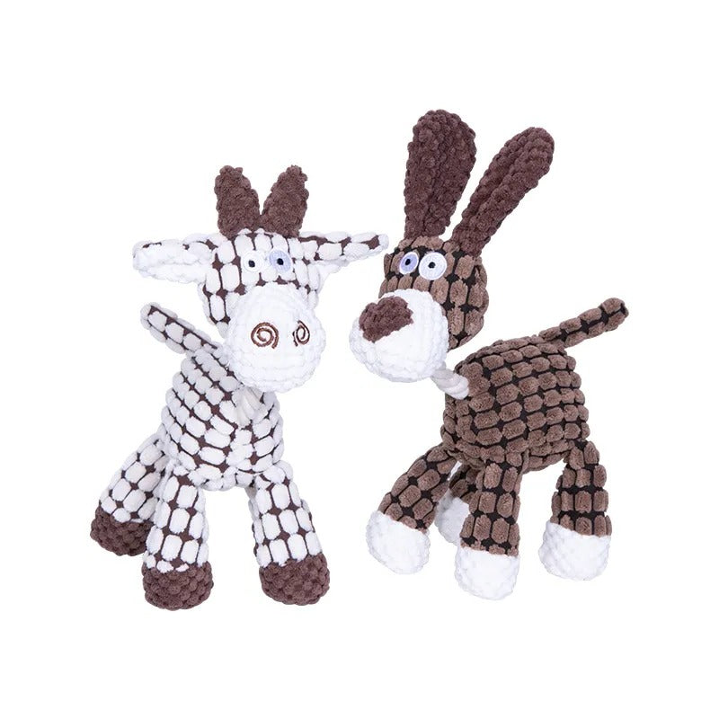 Jouet en peluche résistant aux morsures avec couineur pour chiens, lapins, ânes et girafes, réduction du stress pour animaux de compagnie | Sansoti