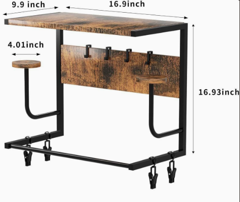 Wall-Mounted Coat Rack in Acacia Wood with Storage Shelf – 6 Sturdy Metal Hooks – Industrial Design for Entryway, Living Room, or Hallway | Sansoti