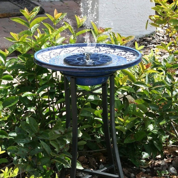 Solar-Wasserbrunnen Rund 17,5 cm Schwarz Schwimmende Gartendekoration Vogelbad Teich Kaskadenpumpe Garten-Wasserspiel | Sansoti
