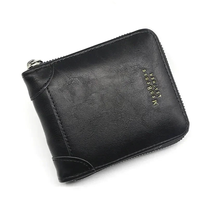 Smukły portfel męski z prawdziwej skóry, kompaktowy design, przegródki do przechowywania, etui na karty, minimalistyczny portfel męski | Sansoti