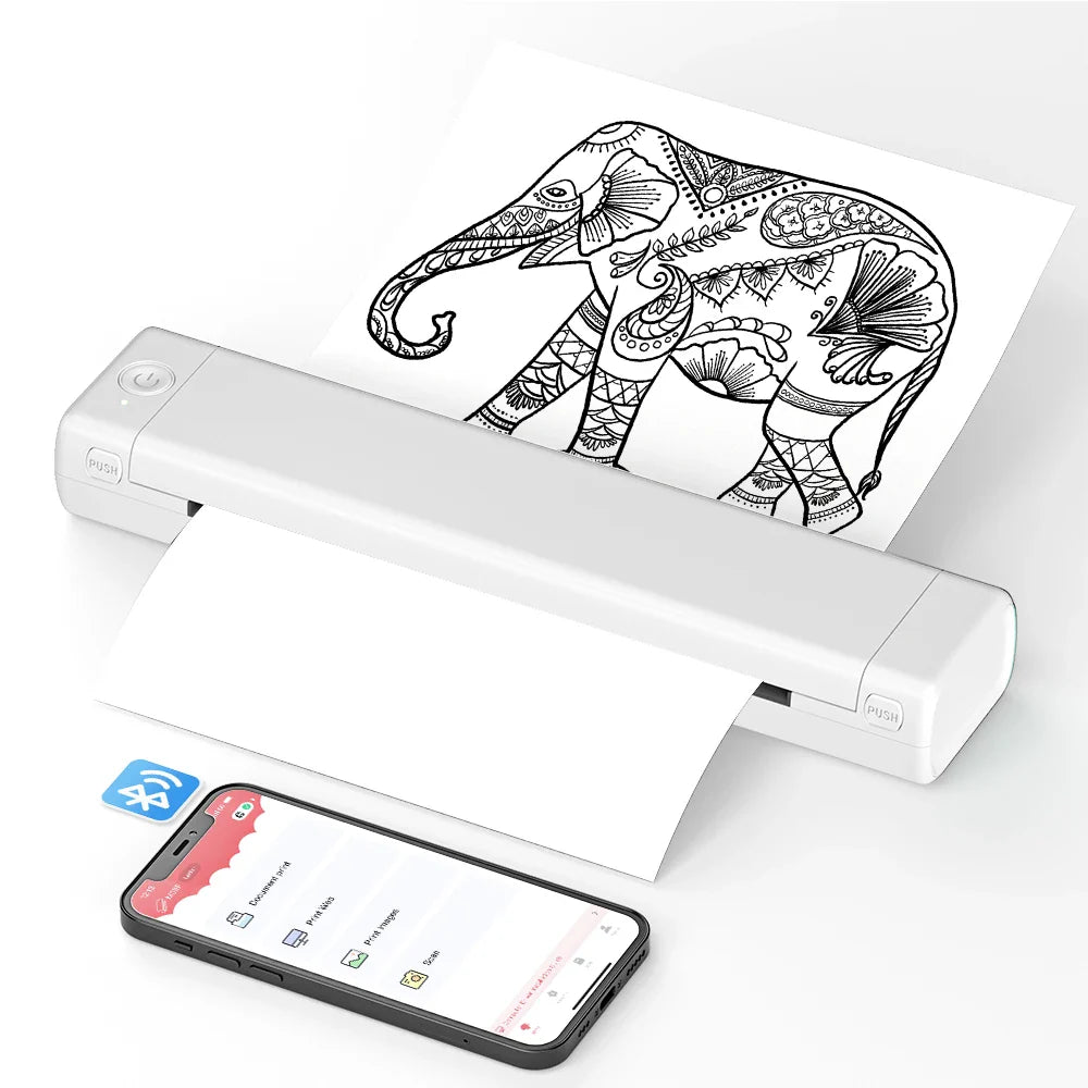 Thermische Printer Bluetooth Draadloos Inkloos Compact MK500 Mobiel Printen | Sansoti