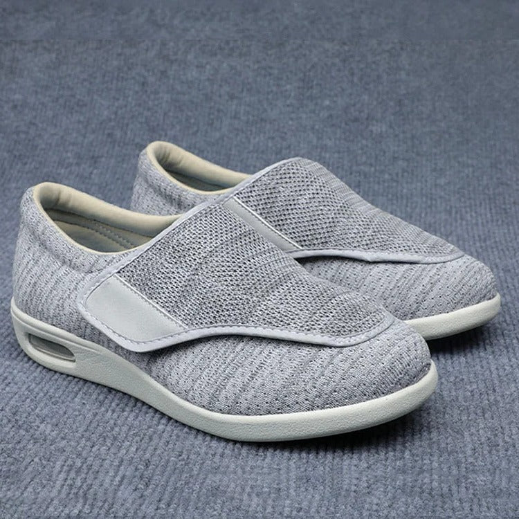 Chaussures de marche orthopédiques pour femmes, extra larges, avec fermeture à scratch et soutien de la voûte plantaire, confort quotidien | Sansoti