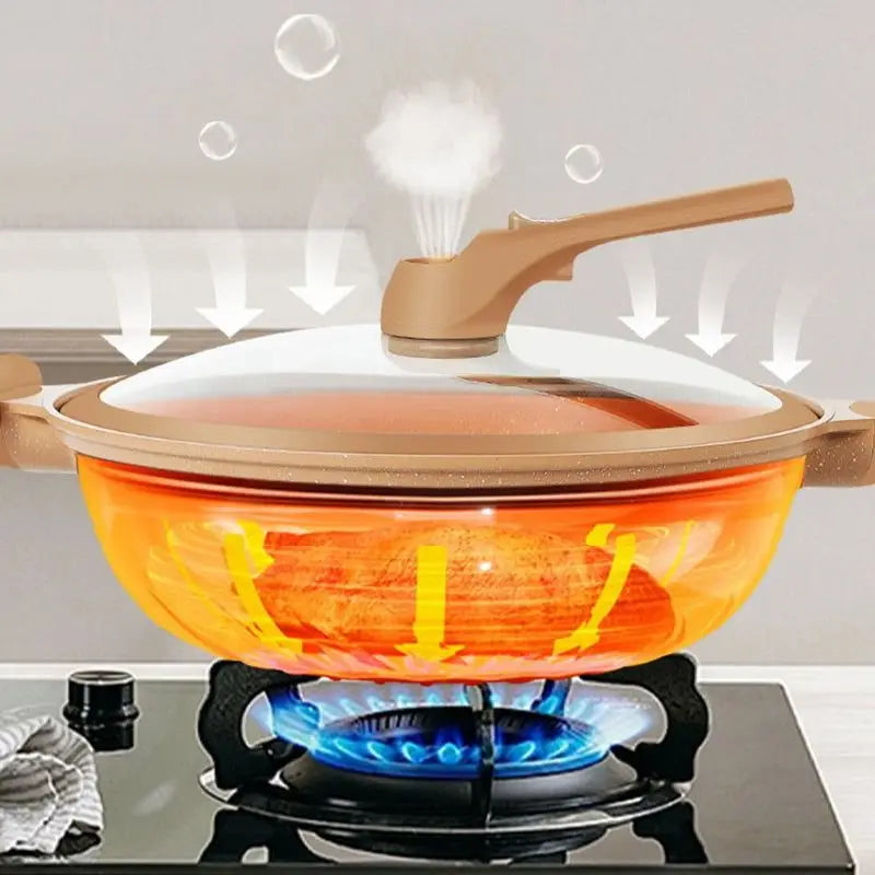 Wokpfanne mit Dampfkorb Antihaft Induktion Gas Multifunktional 30cm | Restfield