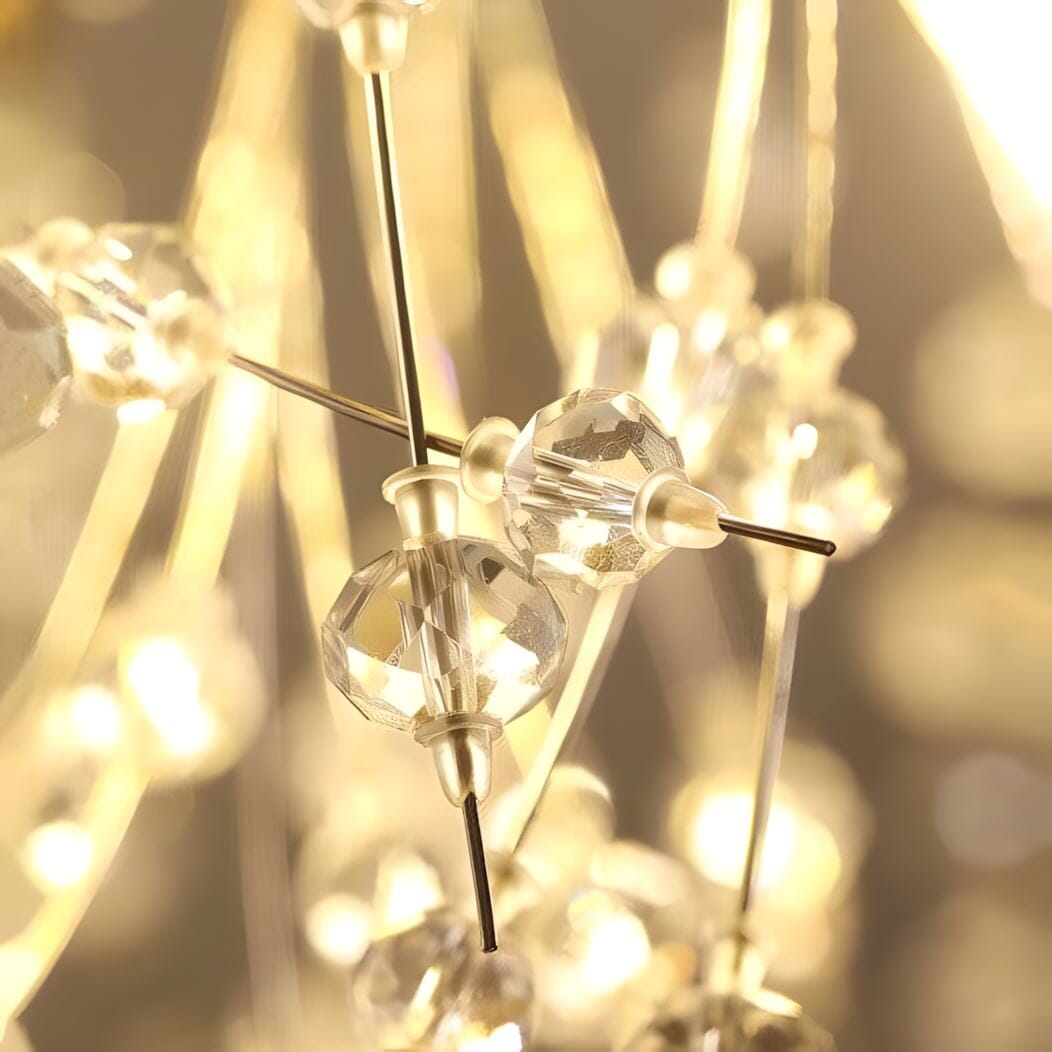 Lustre moderne en cristal pissenlit avec LED G9 et finition métal de luxe | Restfield