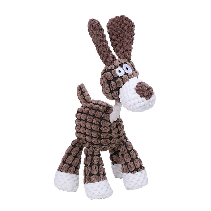 Jouet en peluche résistant aux morsures avec couineur pour chiens, lapins, ânes et girafes, réduction du stress pour animaux de compagnie | Sansoti