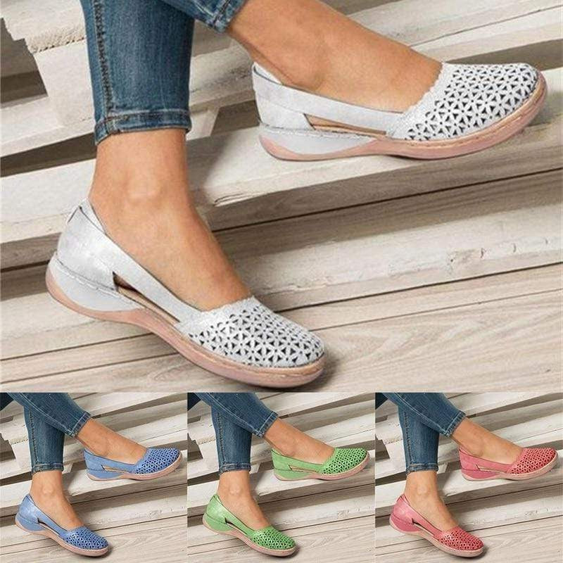 Women's Ballet Flats with a Wider Toe Box for Hallux Valgus Comfort, Flat PU Leather Shoes for Everyday Wear | Sansoti