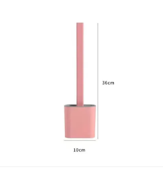 Brosse de toilette en silicone antibactérienne avec support mural, poils flexibles, hygiénique et peu encombrante | Sansoti